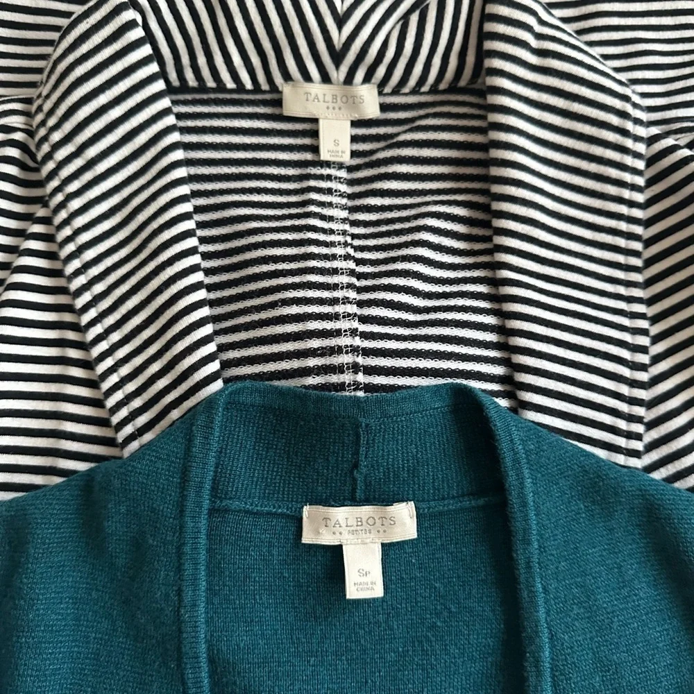 Talbots Teal Open-Front Cardigans - Picture 12 of 14